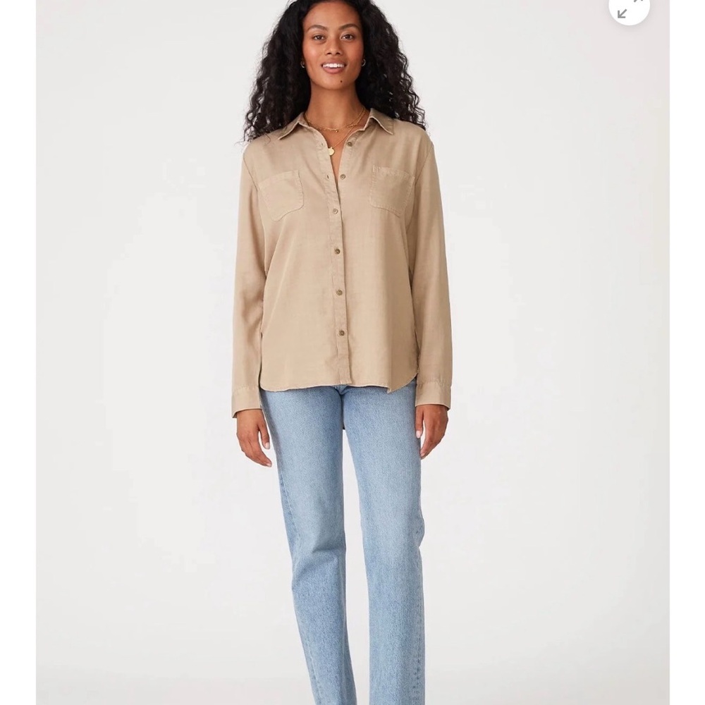 Lovestitch Beige Button-Down Shirt